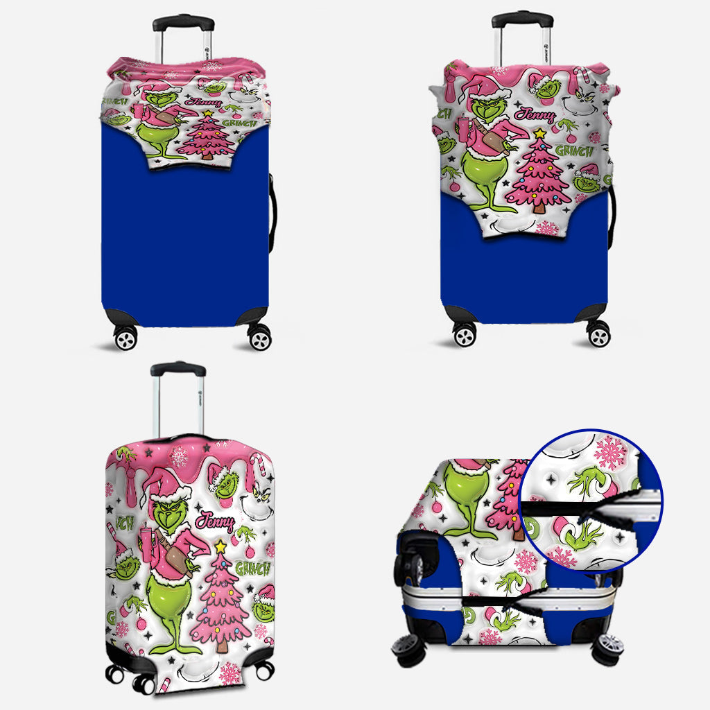 Joyeux Grinchmas - Housse de valise personnalisée avec étole de Noël