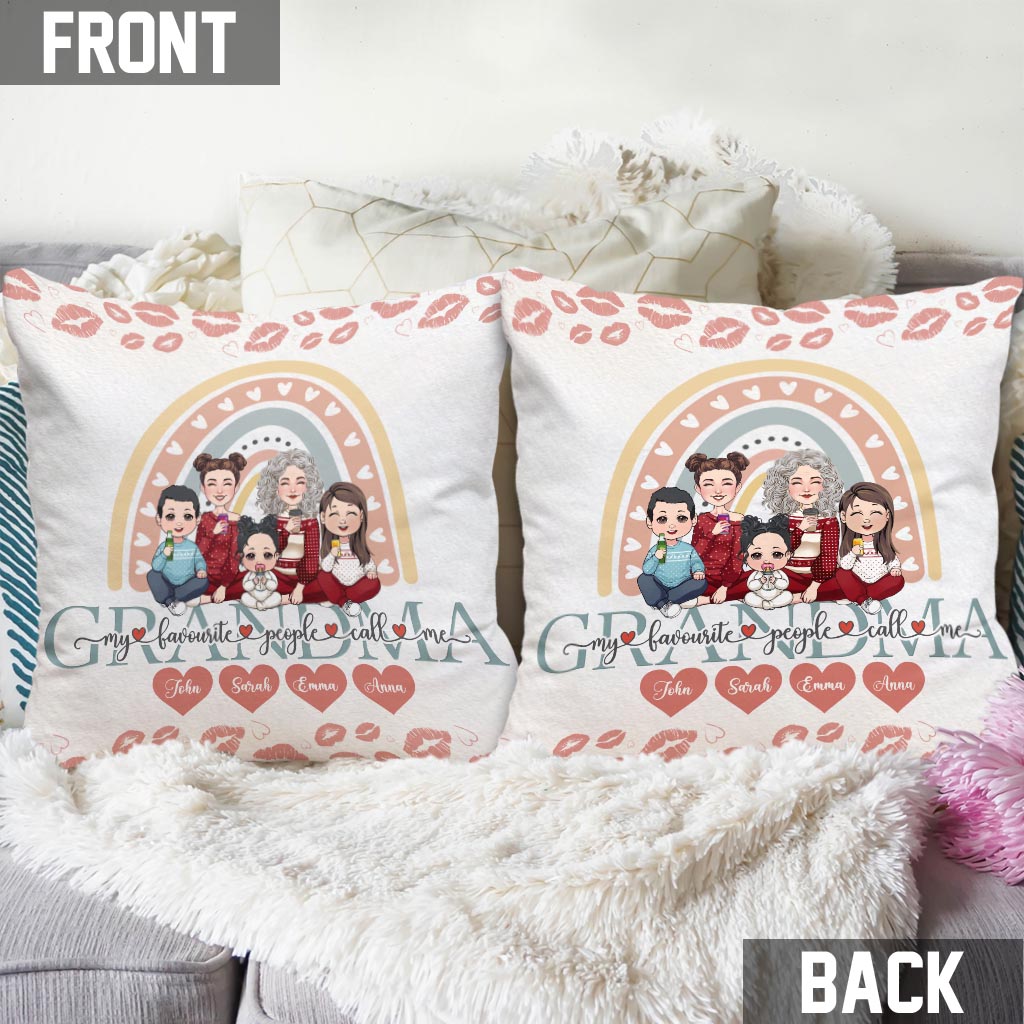 My Favorite People Calls Me Grandma - Personalized Grandma Throw Pillow