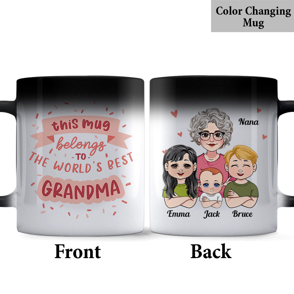 Cette tasse appartient à la meilleure grand-mère - Tasse personnalisée pour grand-mère