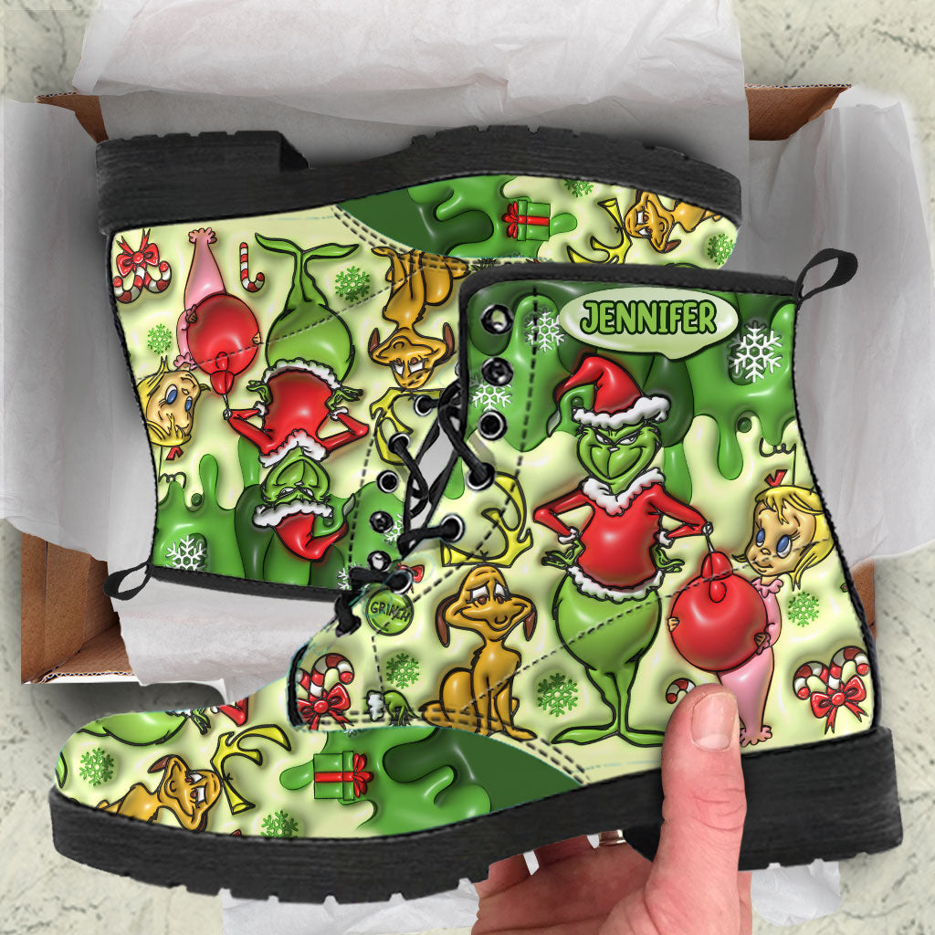 Joyeux Noël - Étole personnalisée Bottes de Noël en cuir