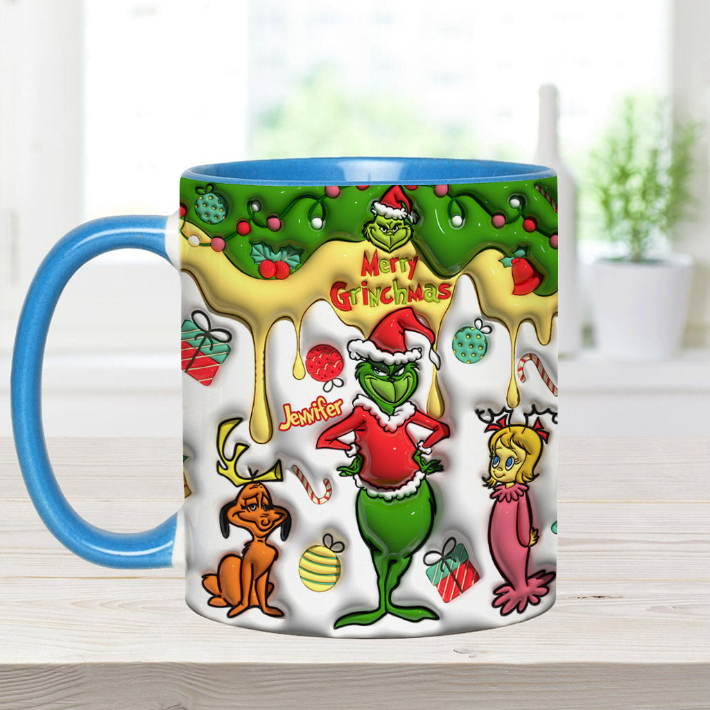 Joyeux Grinchmas - Mug personnalisé avec étole de Noël