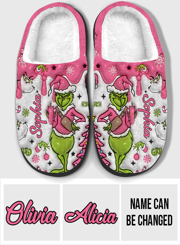 Merry Grinchmas - Personalized Stole Christmas Slippers