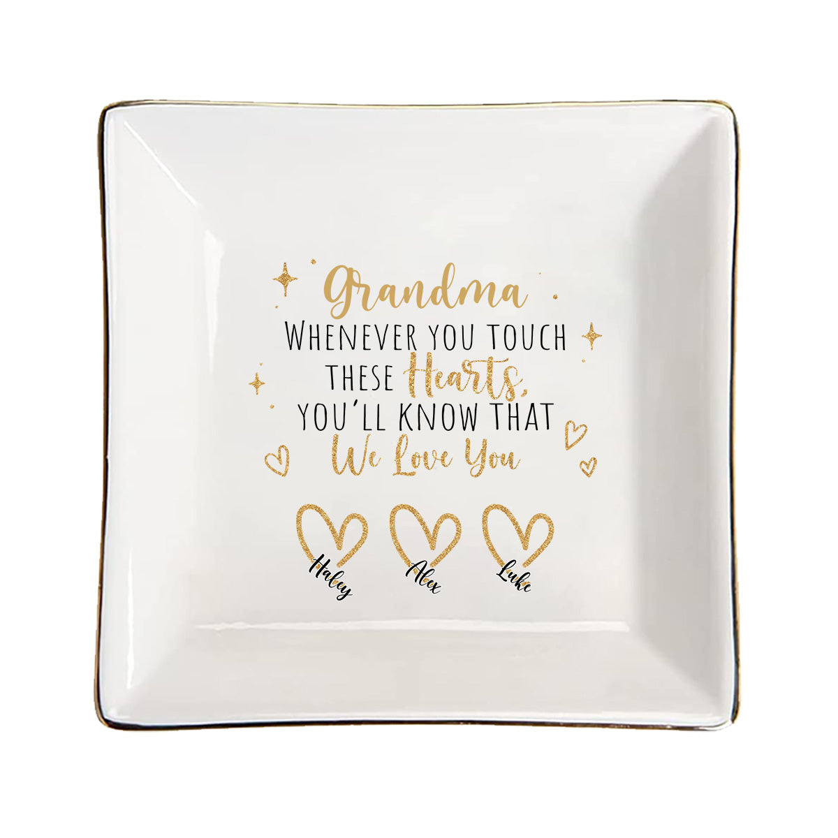 À chaque fois que vous le touchez - Cadeau pour maman, grand-mère, papa, grand-père - Porte-bijoux personnalisé