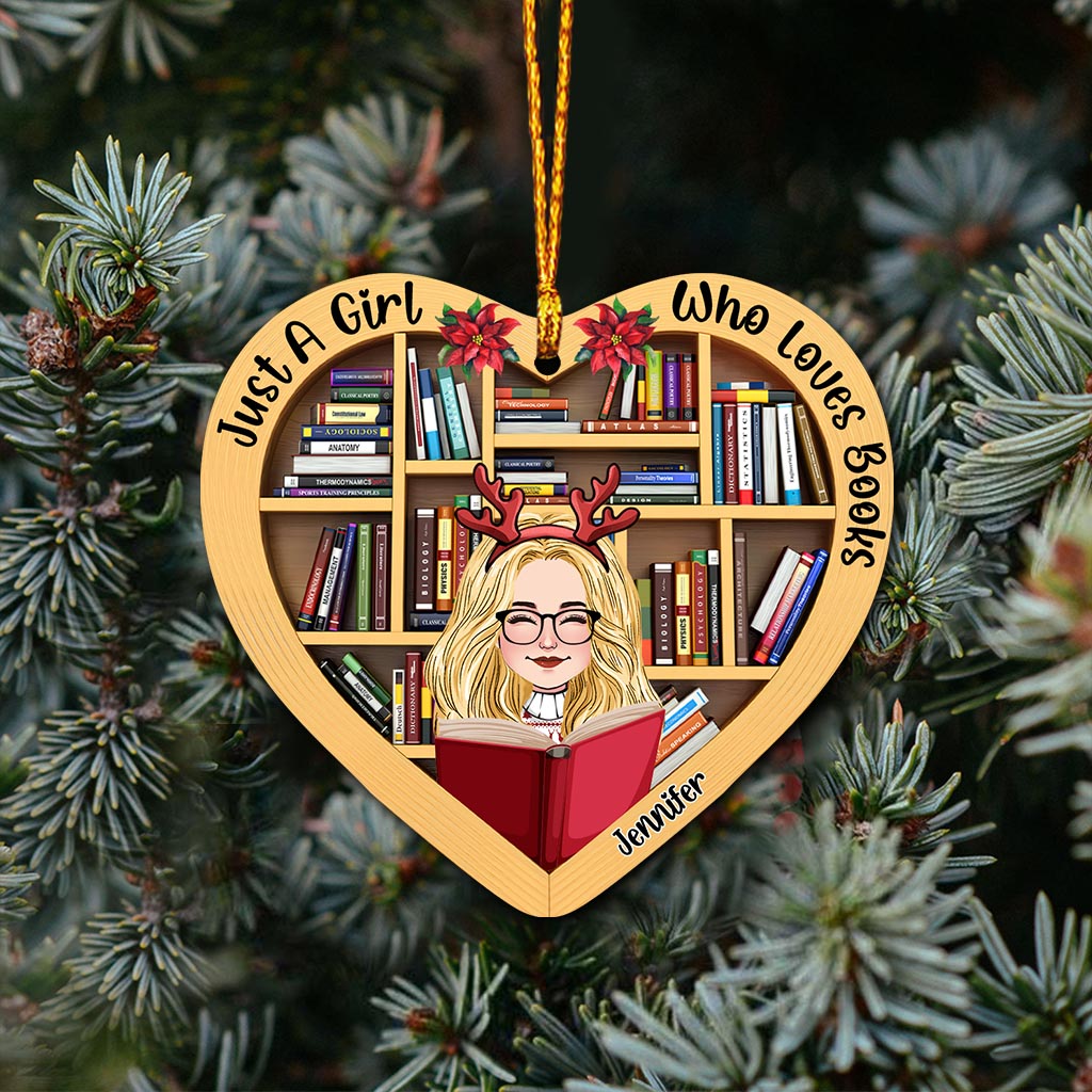 Just A Girl Who Loves Book - Personalized Book Ornament