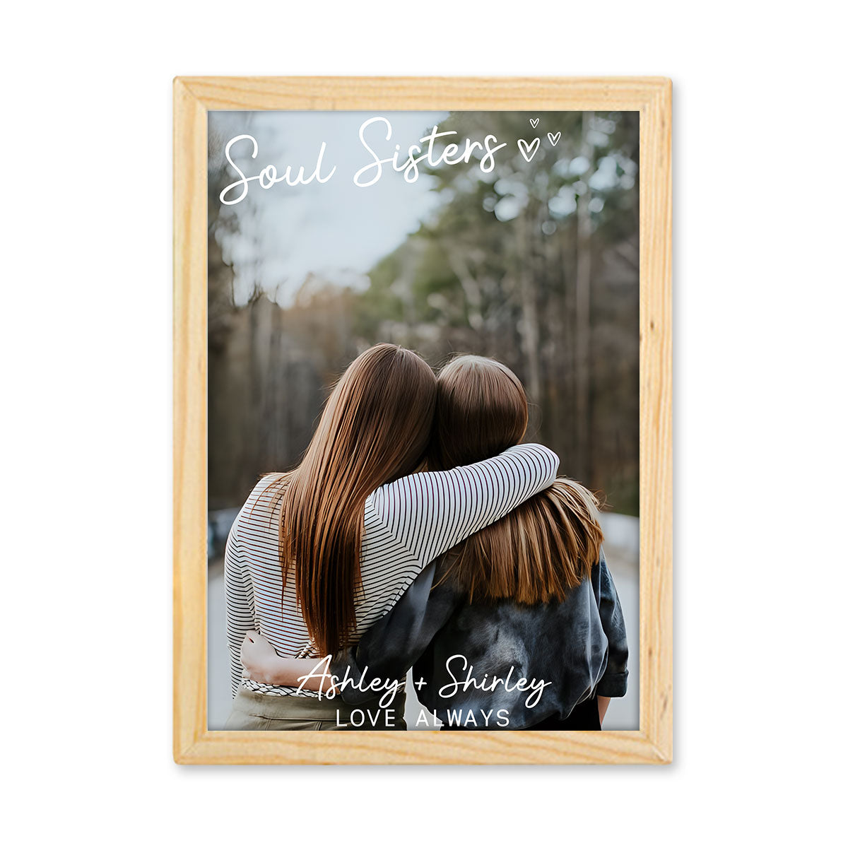 Meilleures amies pour toujours - Cadre photo lumineux personnalisé pour meilleures amies