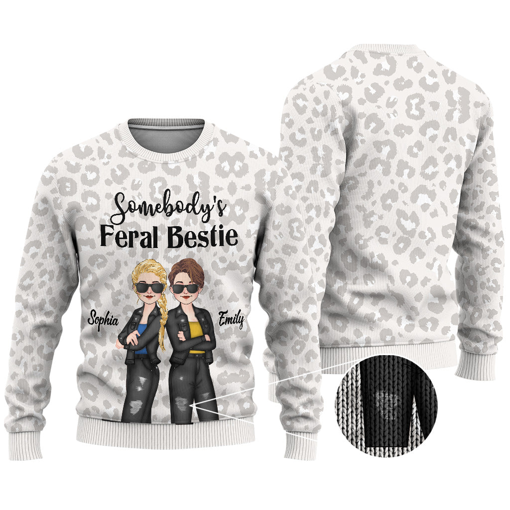 Le meilleur ami sauvage de quelqu'un - Cadeau pour un ami - Pull moche personnalisé