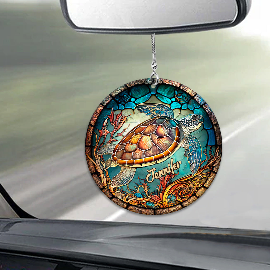 Love Turtles - Personalized Turtle Car Ornament