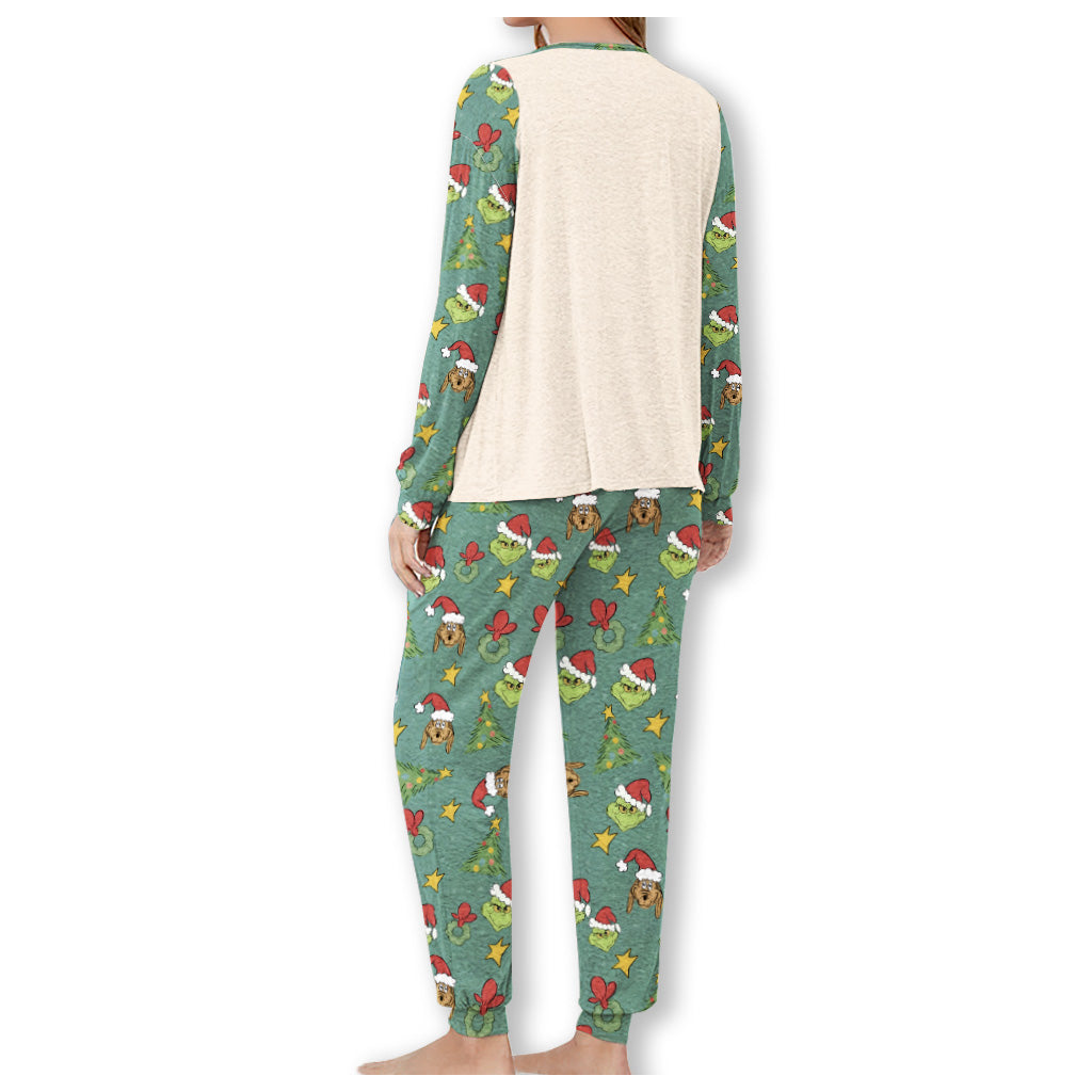 Happy Grinchmas - Personalized Stole Christmas Pajamas Set