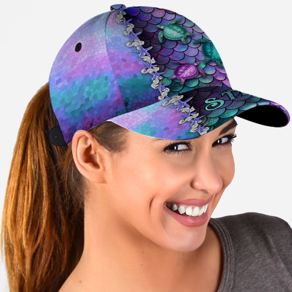 Légende de l'océan bleu - Casquette classique personnalisée Tortue