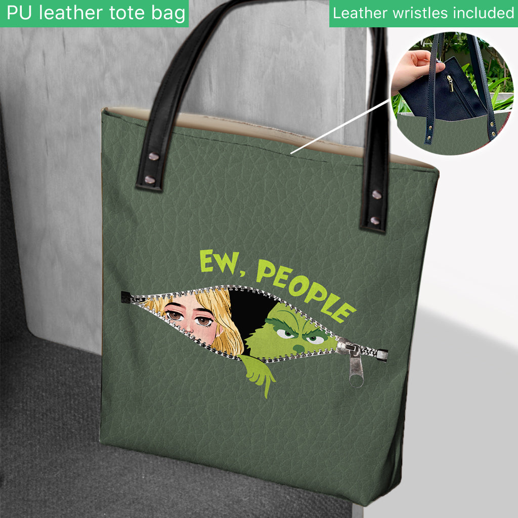 Ew People Green Mischief - Personalized Stole Christmas Tote Bag