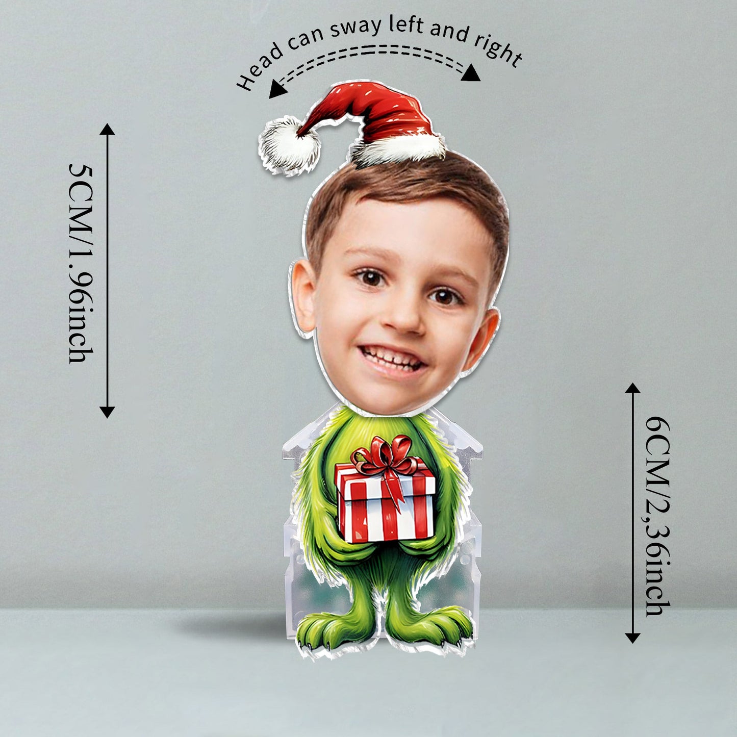 Green Mischief Stolen Christmas - Étole de Noël personnalisée avec tête qui secoue