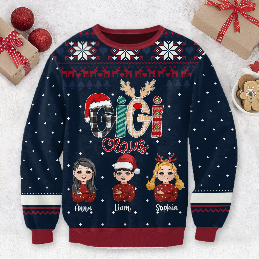 Gigi Claus - Personalized Grandma Ugly Sweater