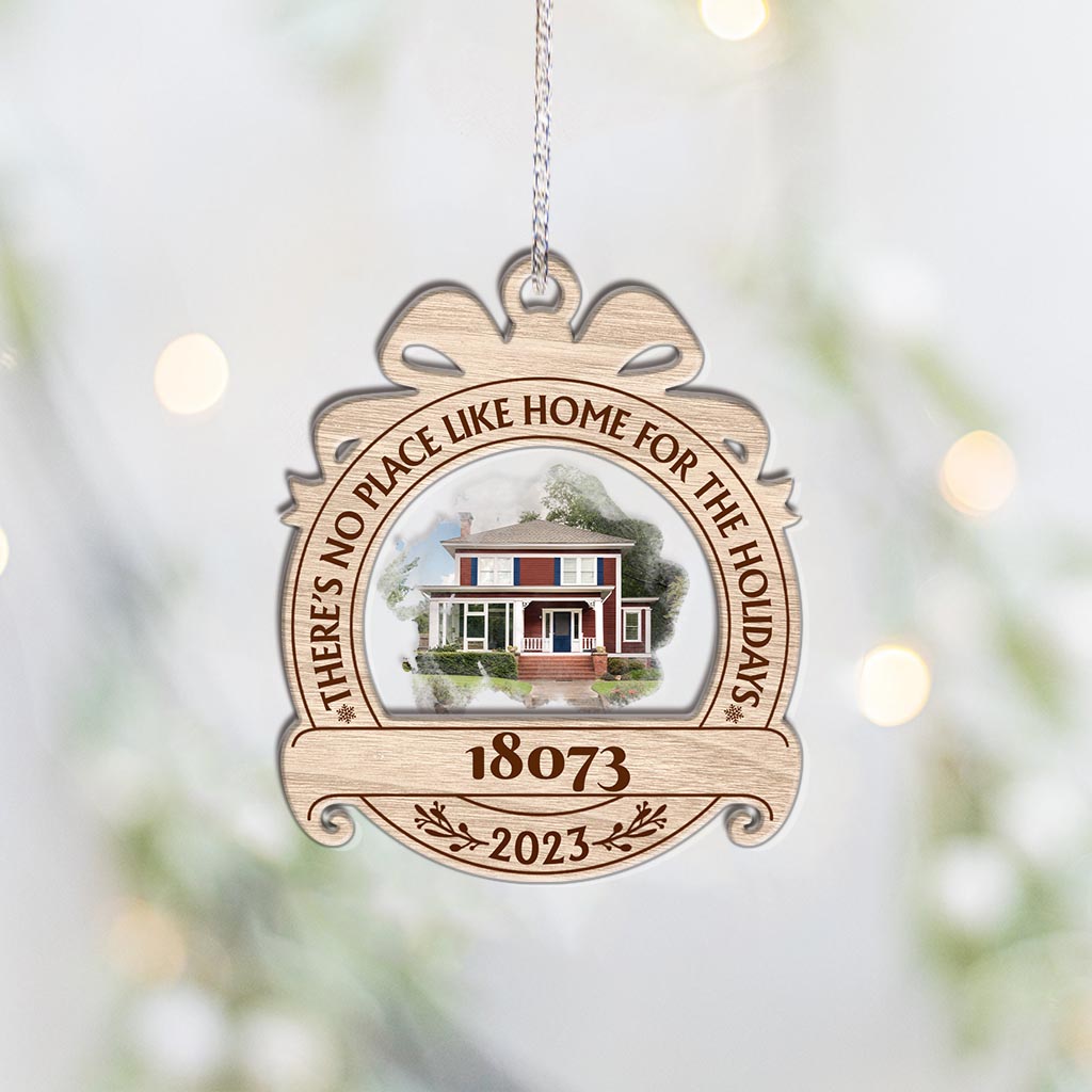 There's No Place Like Home For The Holidays - Personalized Family Layers Mix Ornament