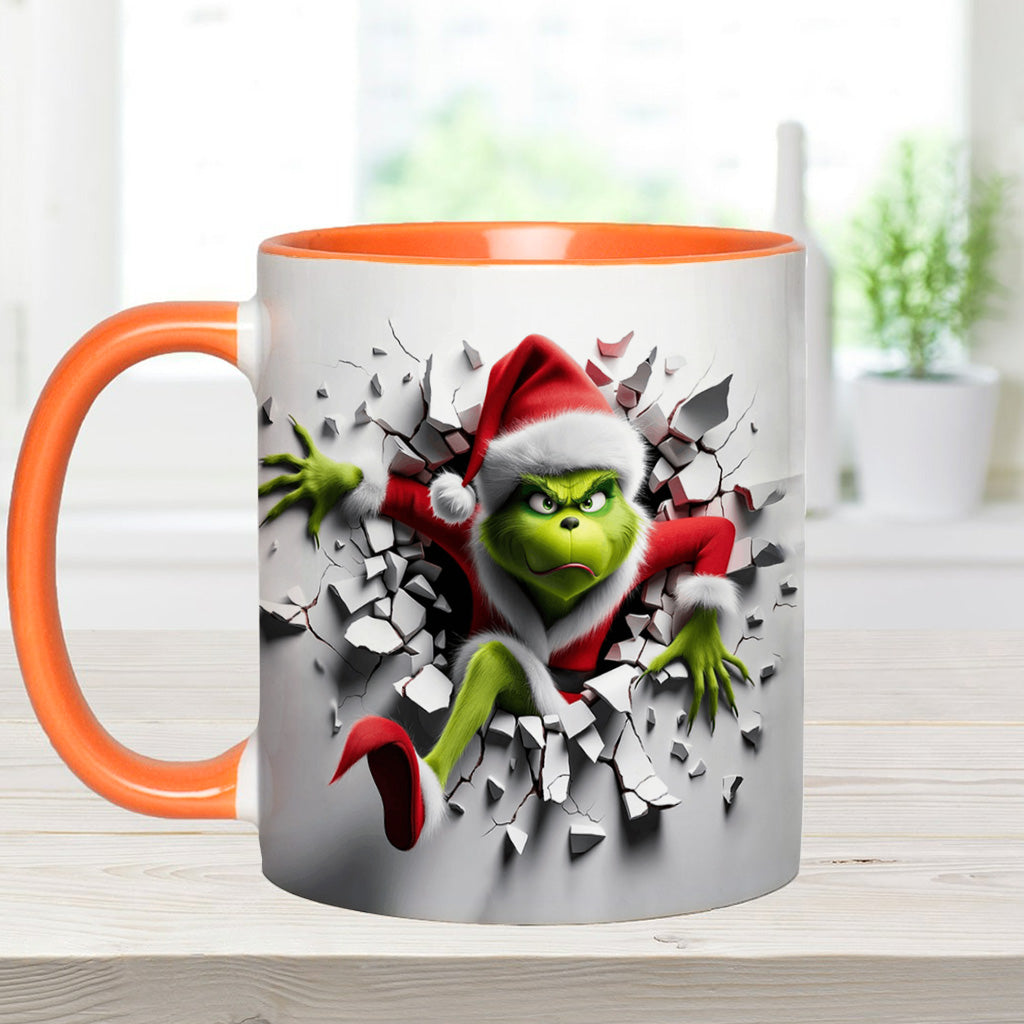 Grincheux à l'intérieur - Mug personnalisé avec étole de Noël