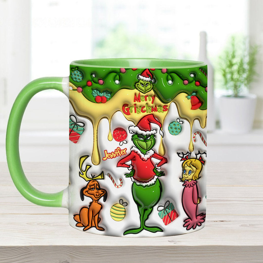 Joyeux Grinchmas - Mug personnalisé avec étole de Noël