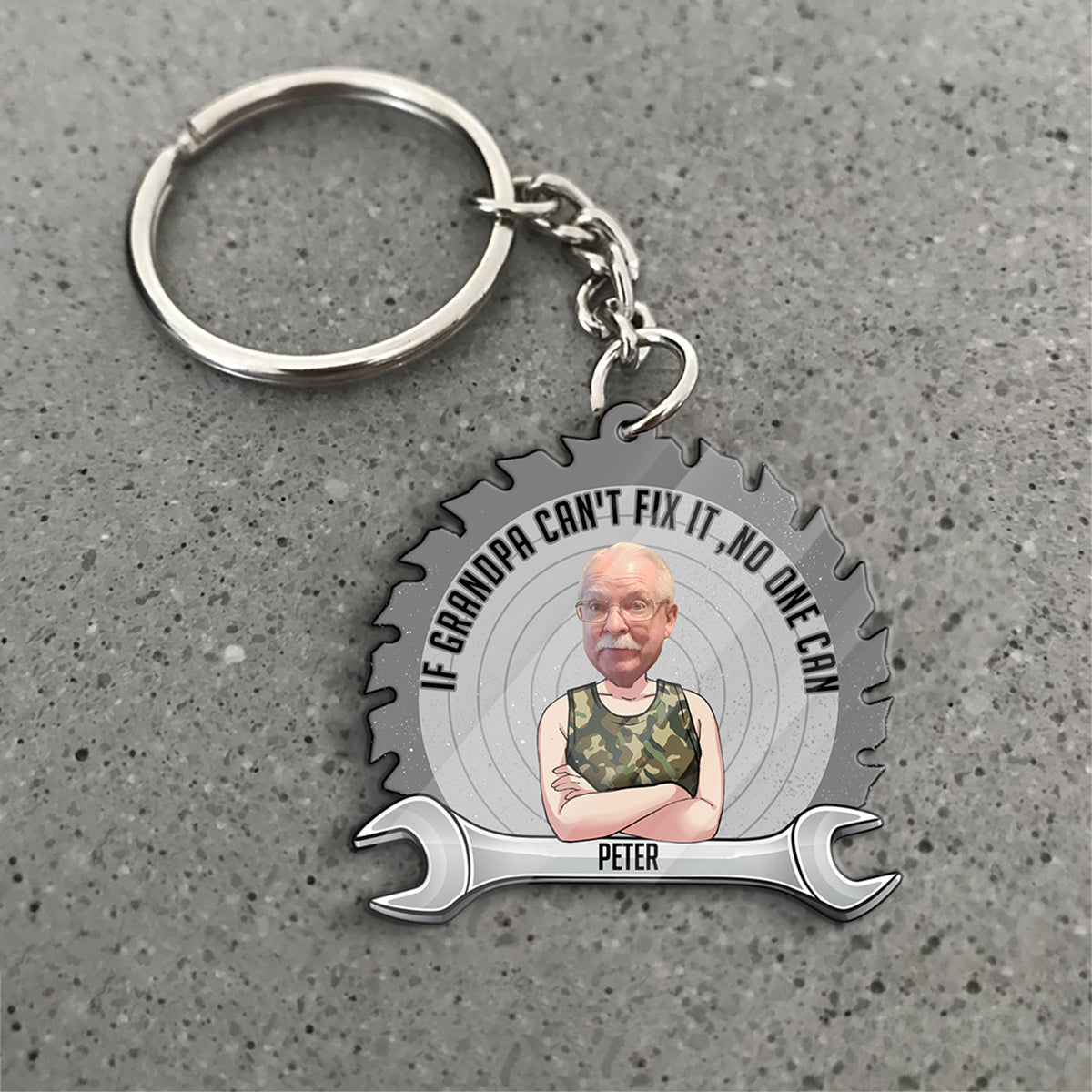 Si papa ne peut pas réparer - Cadeau pour papa, grand-père - Porte-clés personnalisé