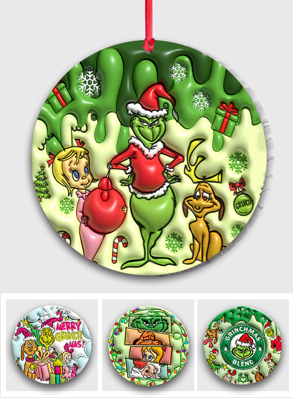 Merry Grinchmas - Personalized Stole Christmas Ornament