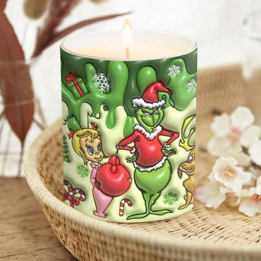 Joyeux Noël - Étole personnalisée avec bougie de Noël et couvercle en bois