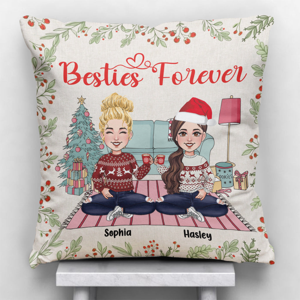 Besties Forever - Personalized Bestie Throw Pillow