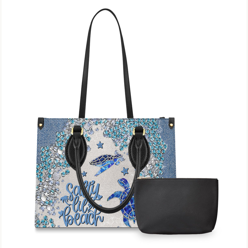 Sac à main en cuir de tortue personnalisé Turtle Bling -