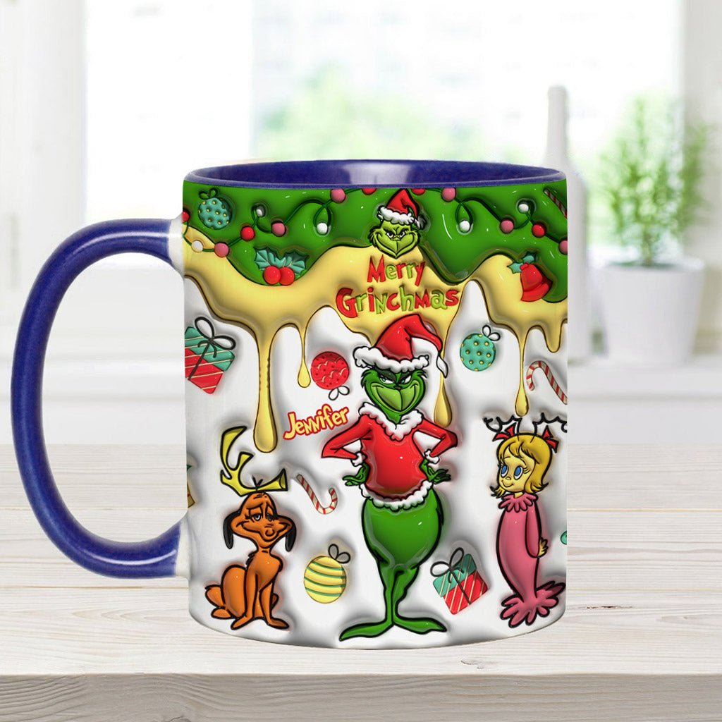 Joyeux Grinchmas - Mug personnalisé avec étole de Noël
