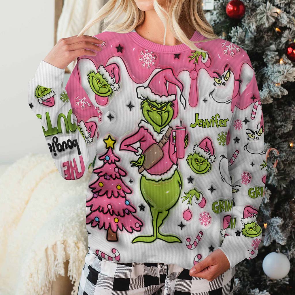 Grinch On The Inside - Personalized Stole Christmas Ugly Sweater