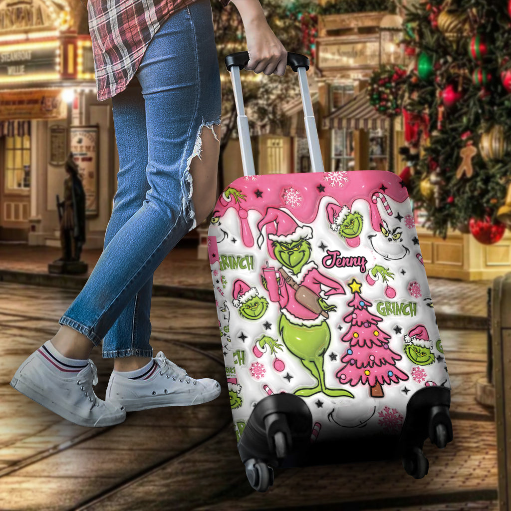 Joyeux Grinchmas - Housse de valise personnalisée avec étole de Noël