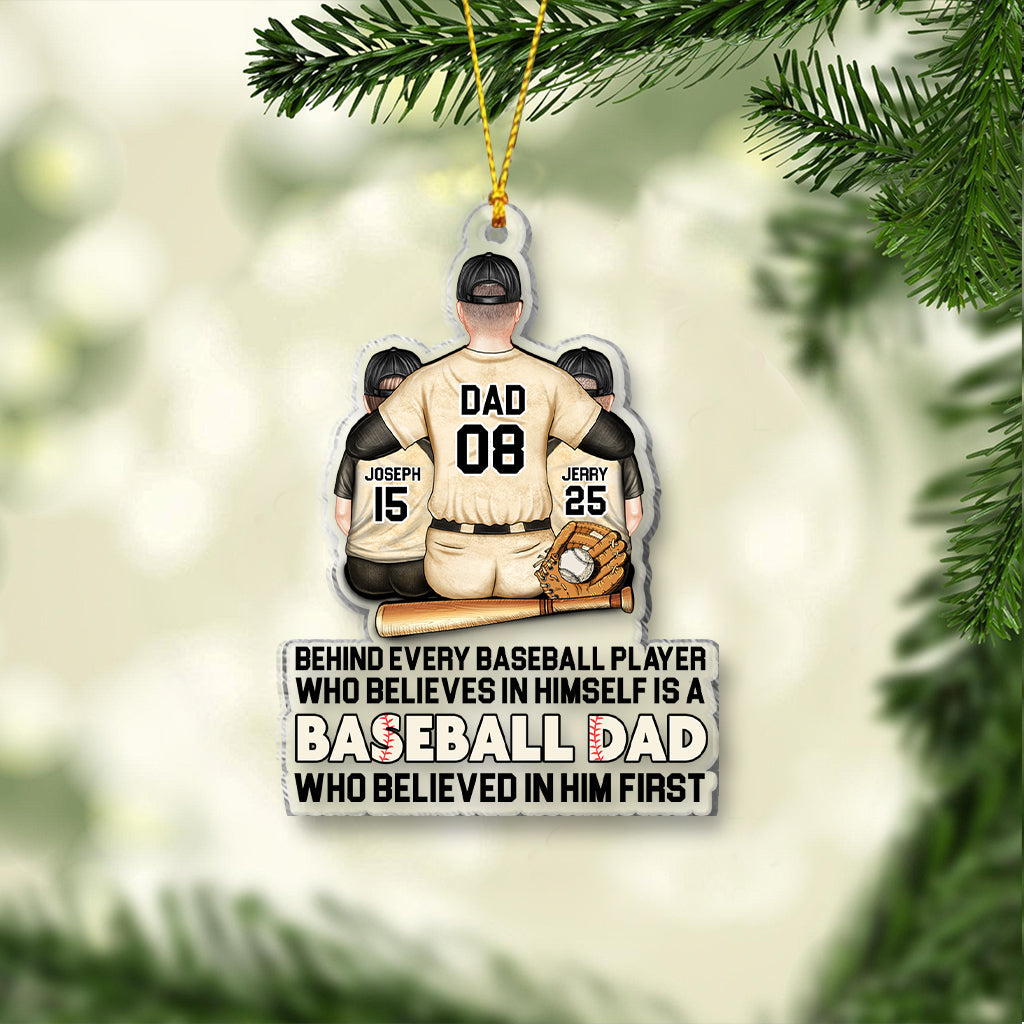 Derrière chaque joueur de baseball - Ornement transparent personnalisé sur le thème du baseball