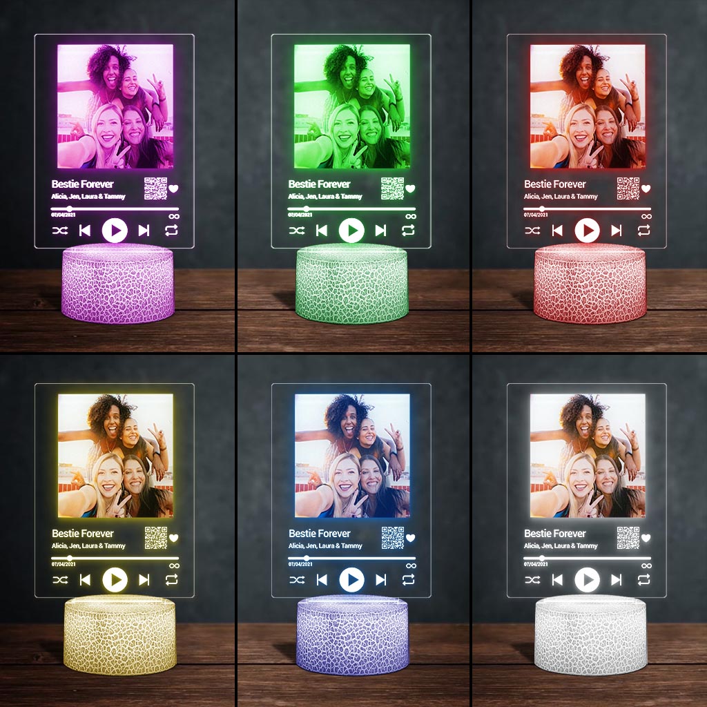 Chanson personnalisée « Meilleure amie pour toujours » - Plaque lumineuse personnalisée en forme de meilleure amie