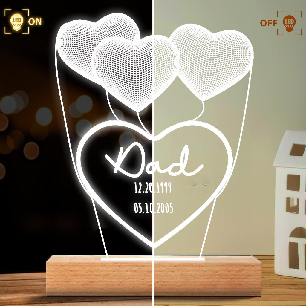 Je t'aime maman - Cadeau pour maman, grand-mère, grand-père, mari, femme, papa - Plaque lumineuse personnalisée