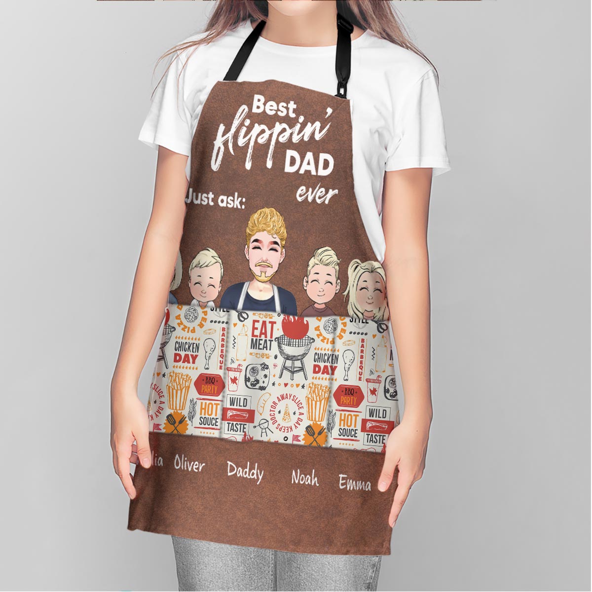 Meilleur papa du monde ! – Cadeau pour papa, grand-mère, grand-père, maman, oncle, tante – Tablier personnalisé