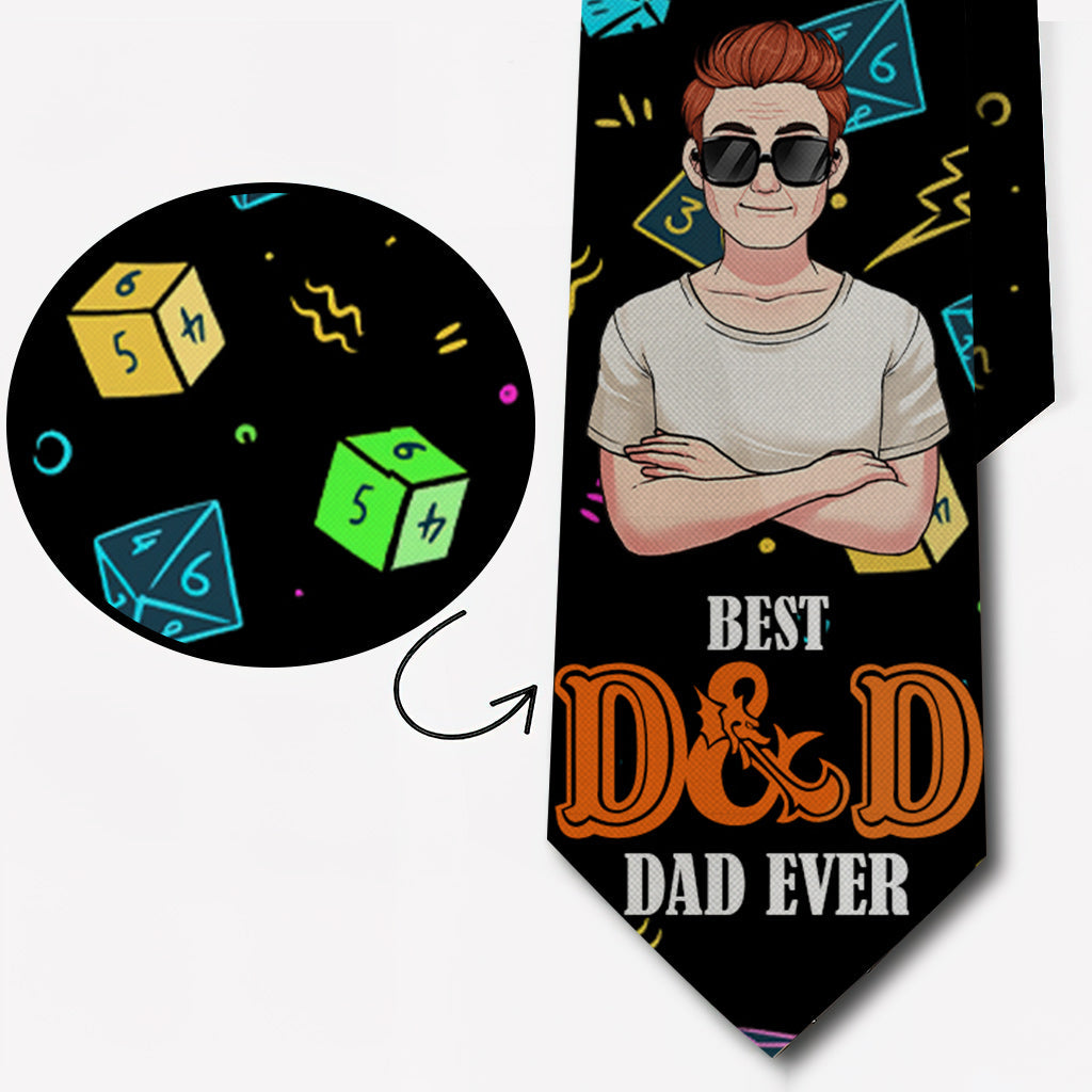 Meilleur papa D&amp;D du monde - Cravate RPG personnalisée