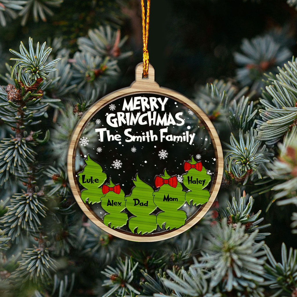 Joyeux Grinchmas - Ornement de Noël personnalisé à plusieurs niveaux