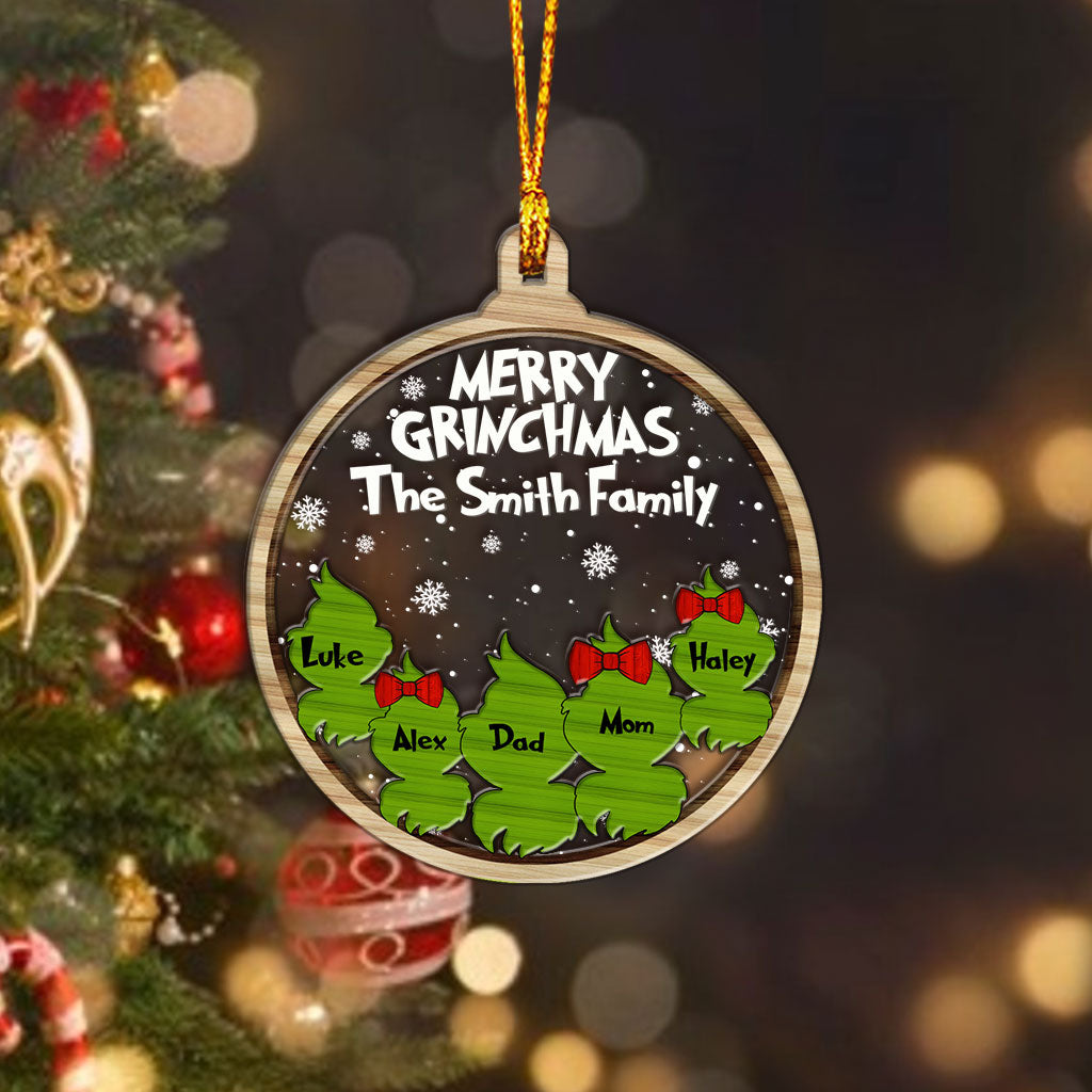 Joyeux Grinchmas - Ornement de Noël personnalisé à plusieurs niveaux