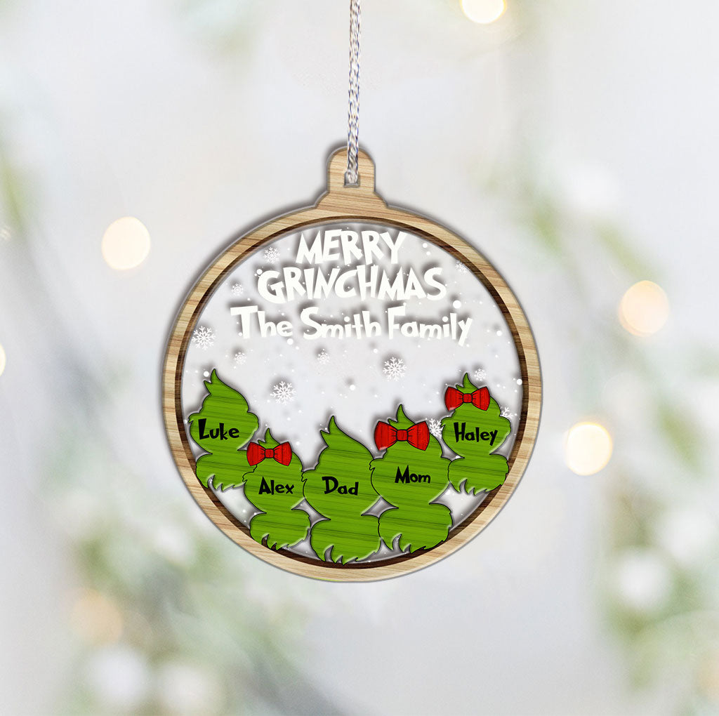 Joyeux Grinchmas - Ornement de Noël personnalisé à plusieurs niveaux