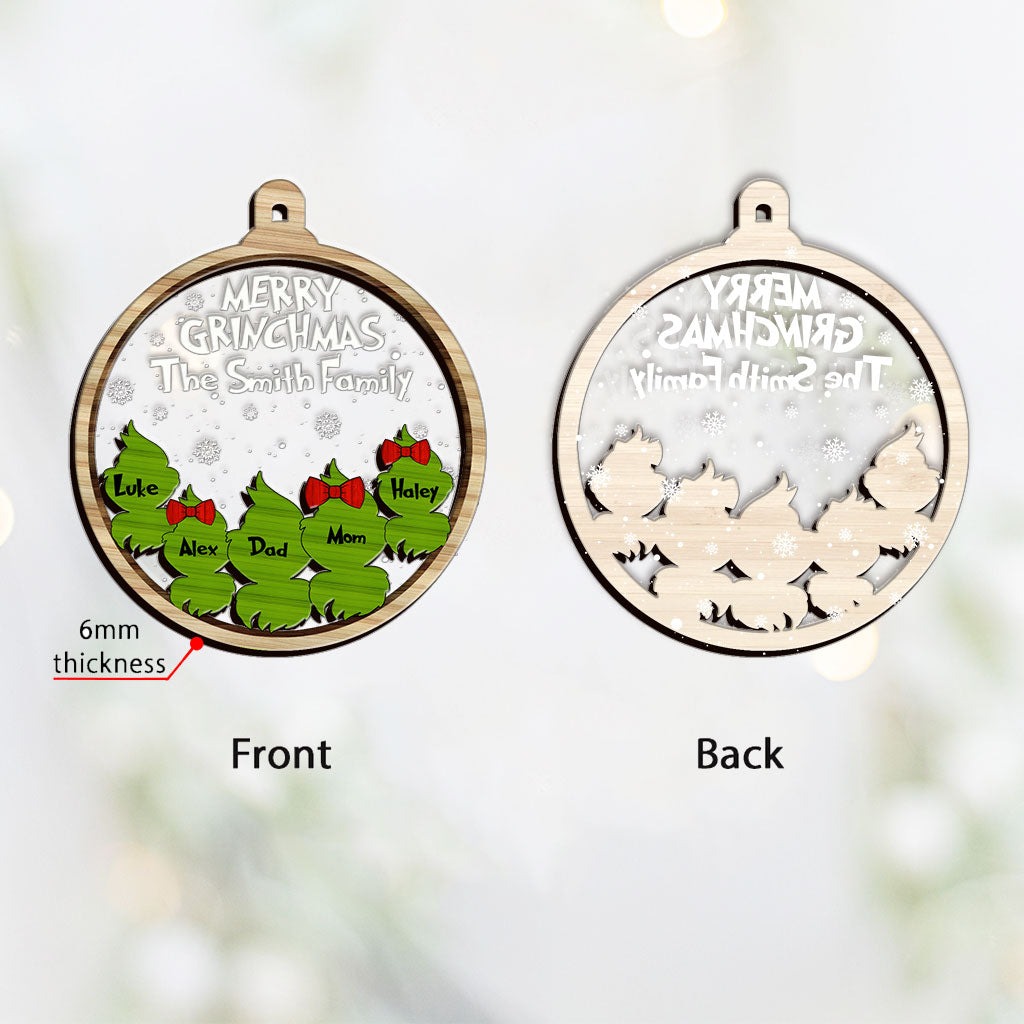 Joyeux Grinchmas - Ornement de Noël personnalisé à plusieurs niveaux