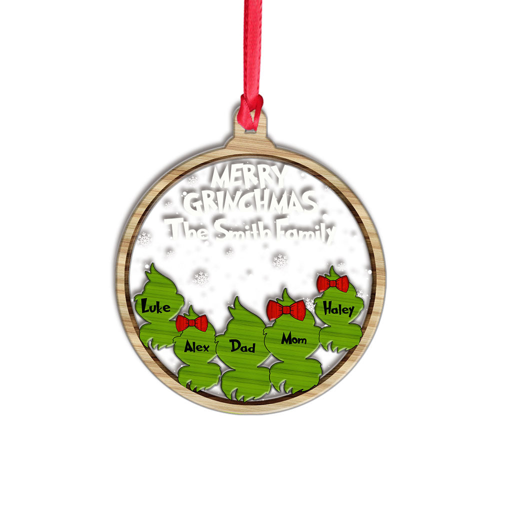 Joyeux Grinchmas - Ornement de Noël personnalisé à plusieurs niveaux