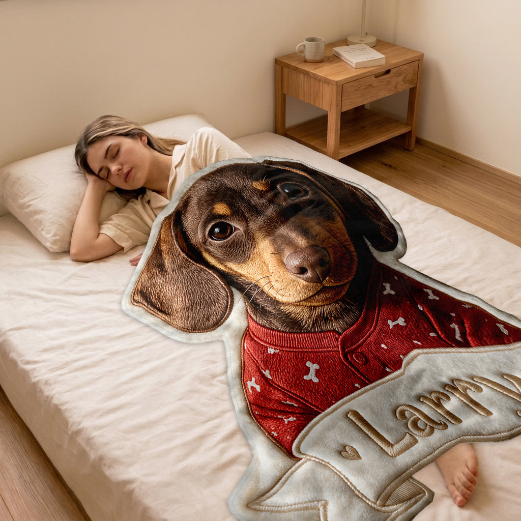 Love My Pet - Personalized Golden Retriever Shaped Fleece Blanket