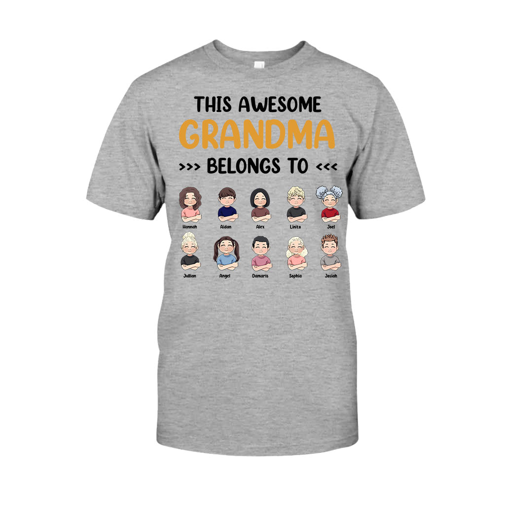 This Awesome Grandpa Grandma Belongs To - Personalized Mother's Day Grandma T-shirt and Hoodie