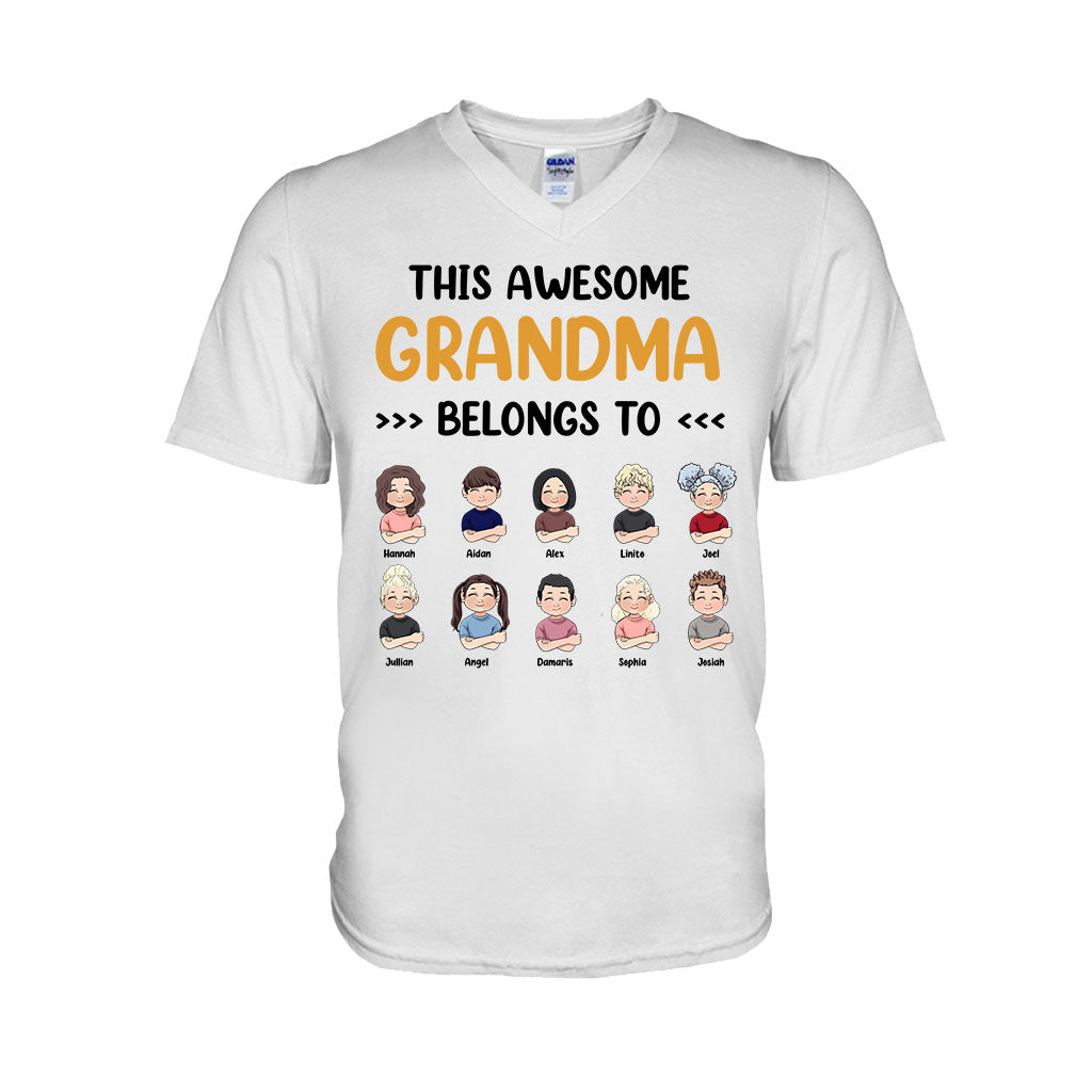 This Awesome Grandpa Grandma Belongs To - Personalized Mother's Day Grandma T-shirt and Hoodie
