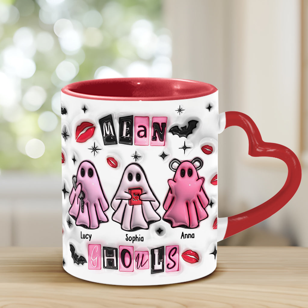 Goules méchantes - Mug personnalisé avec anse en forme de cœur pour meilleure amie