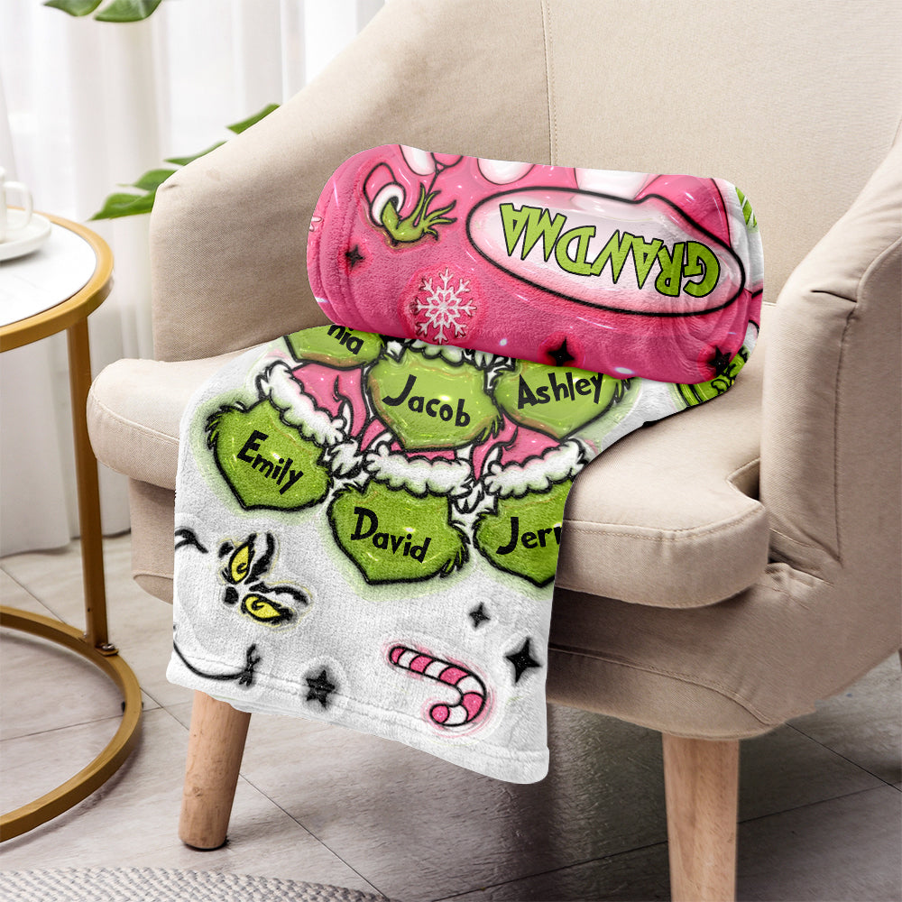 Green Mama/ Nana... - Personalized Stole Christmas Blanket