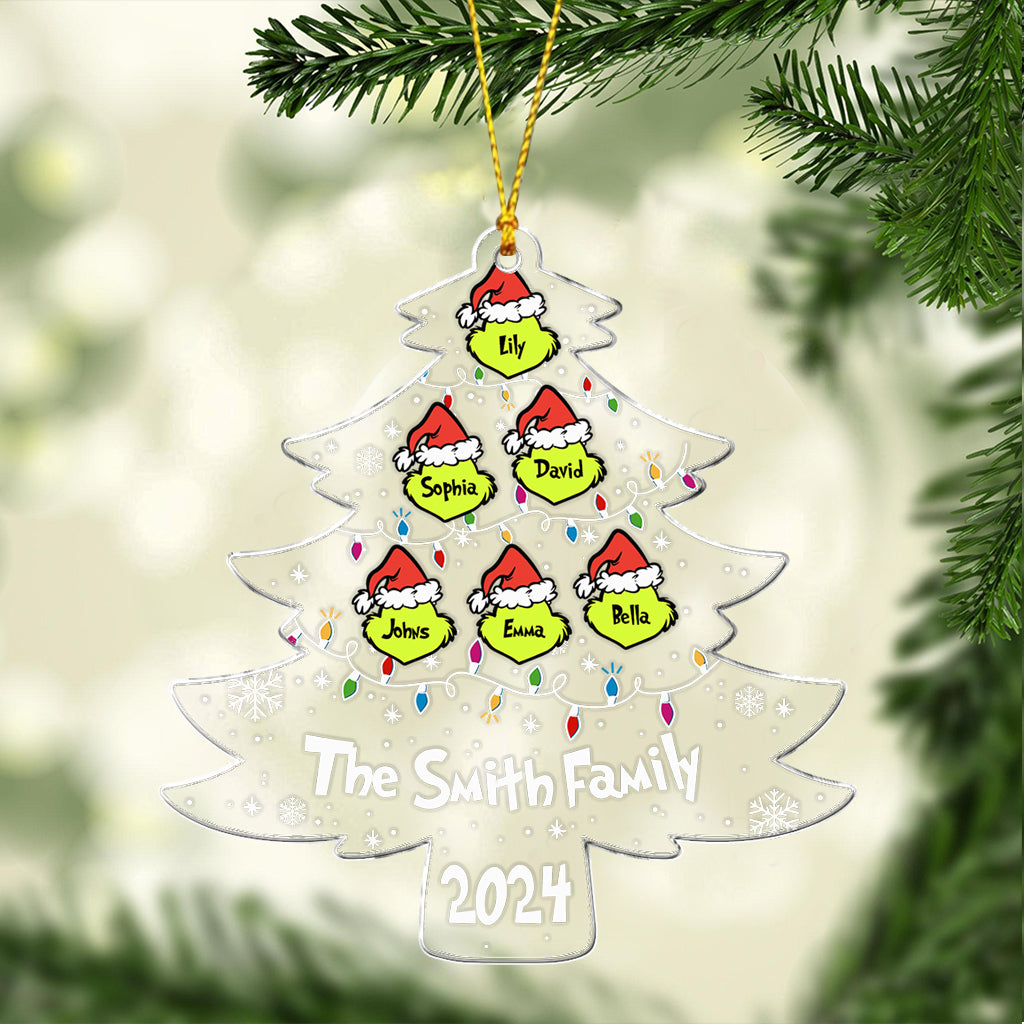 Grinch Family - Personalized Stole Christmas Transparent Ornament