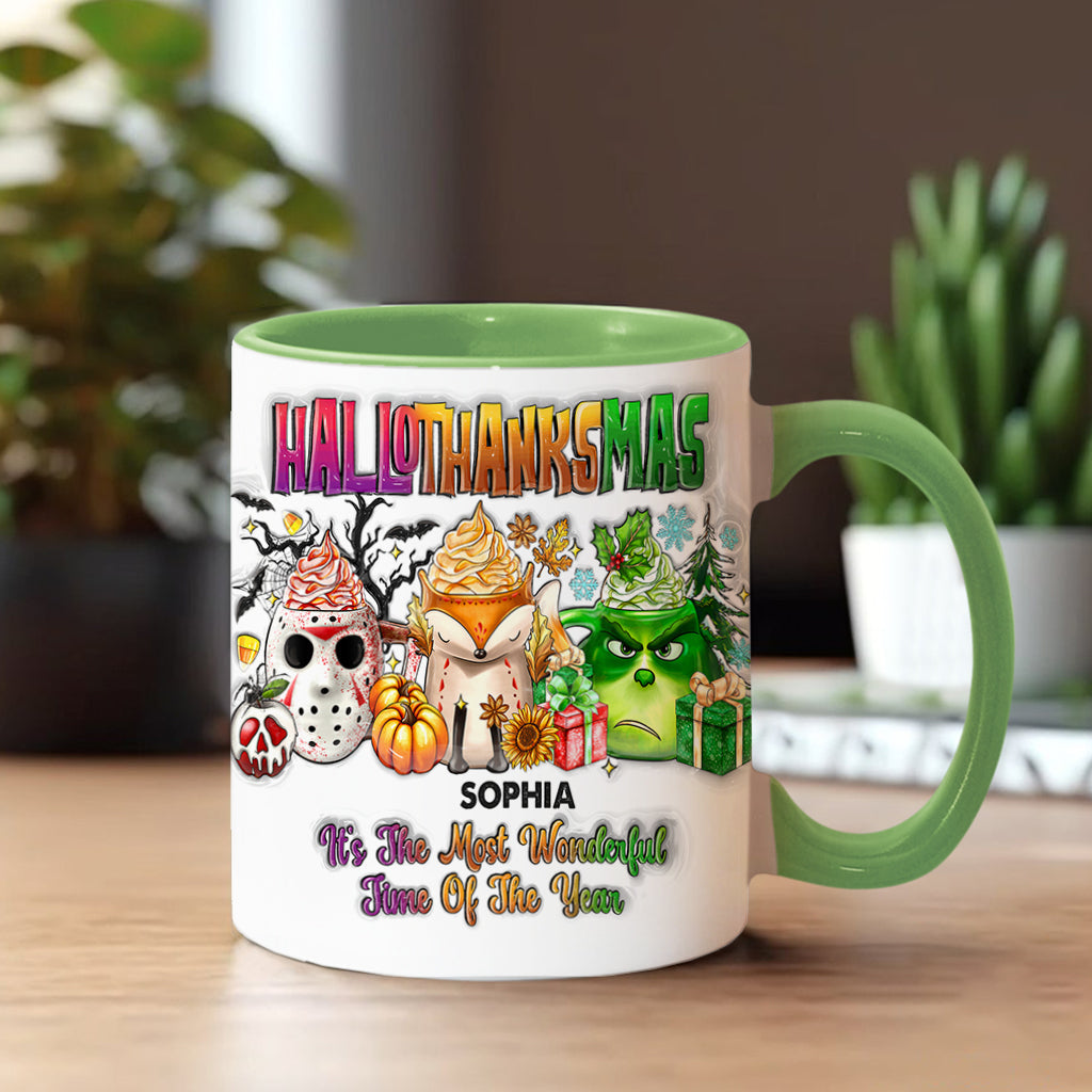 Joyeux Hallothanksmas - Mug personnalisé avec étole de Noël