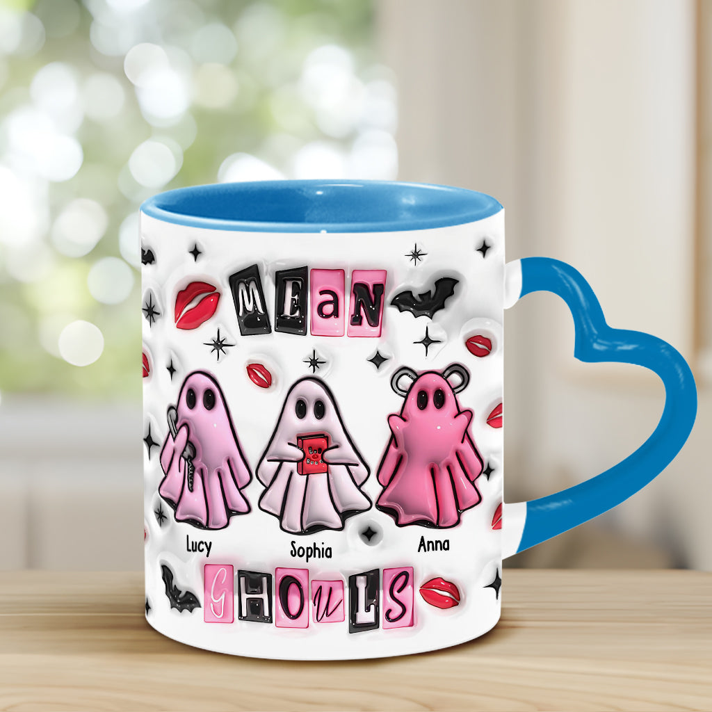 Goules méchantes - Mug personnalisé avec anse en forme de cœur pour meilleure amie