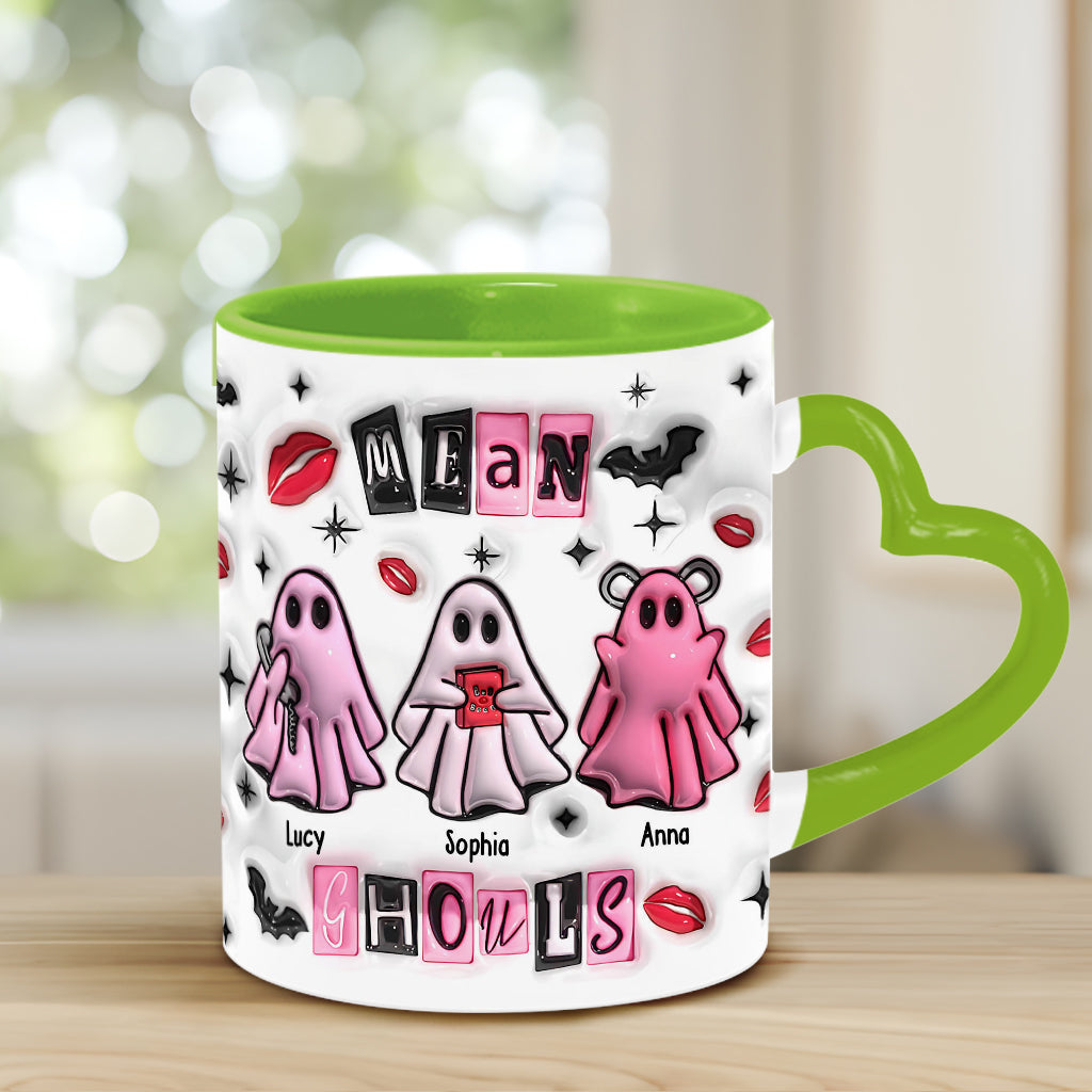 Goules méchantes - Mug personnalisé avec anse en forme de cœur pour meilleure amie