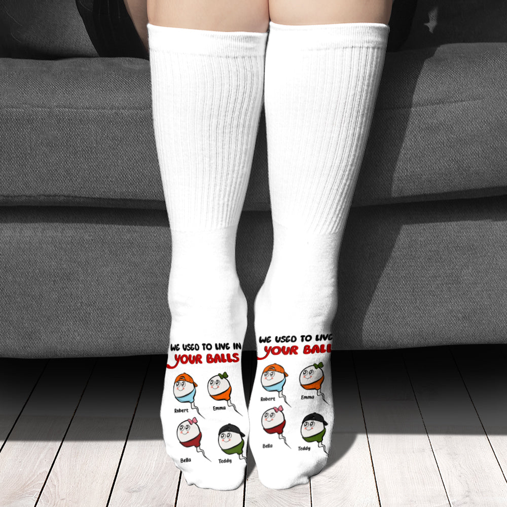 On vivait dans tes couilles - Chaussettes personnalisées pour papa