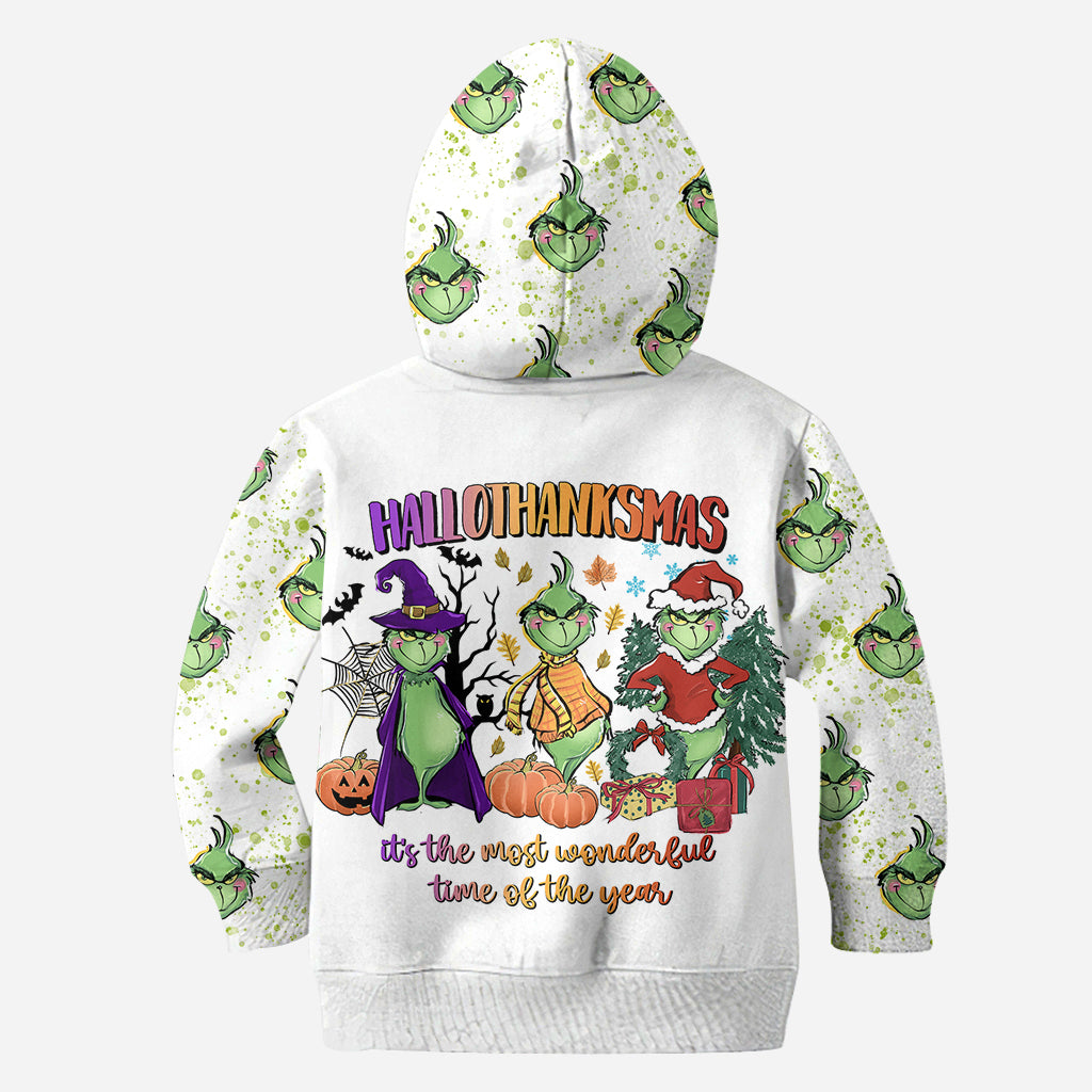 Joyeux Hallothanksmas ! - Ensemble sweat à capuche et legging de Noël personnalisés avec étole