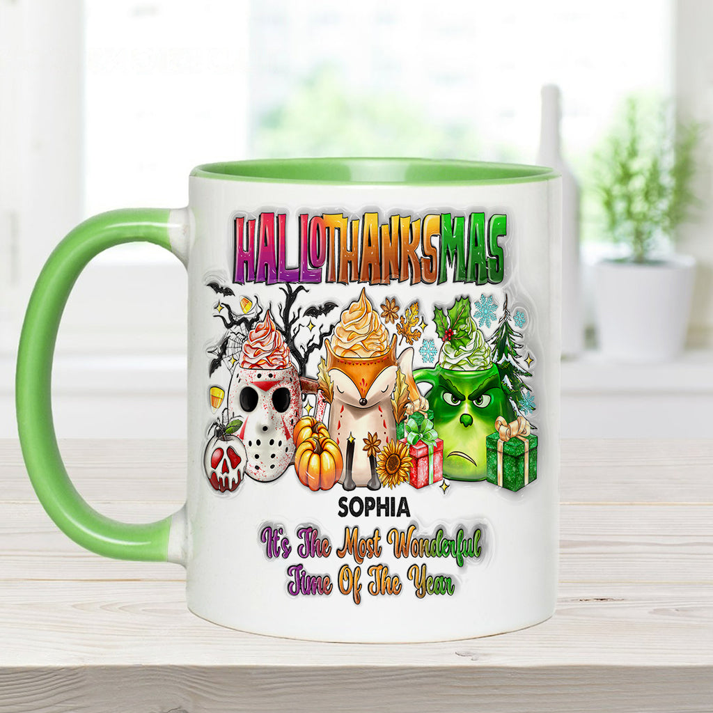 Joyeux Hallothanksmas - Mug personnalisé avec étole de Noël