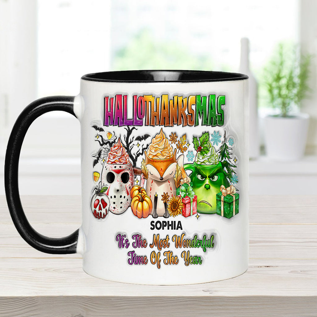 Joyeux Hallothanksmas - Mug personnalisé avec étole de Noël